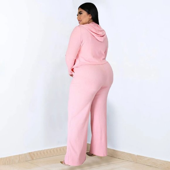 Plus Size Casual Solid Color Plus Size Pit Vest Jacket Pants Three-Piece Set - Picture 4 of 16